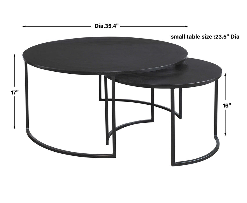 Uttermost - 25109 - Coffee Tables S/2 - Barnette - Oxidized Black