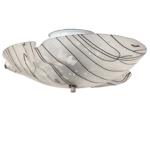 Meyda Tiffany - 114155 - Three Light Flush Mount - Metro Fusion - Nickel