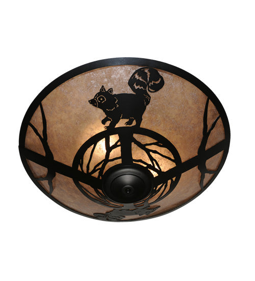 Meyda Tiffany - 243215 - Three Light Flush Mount - Raccoon On The Loose