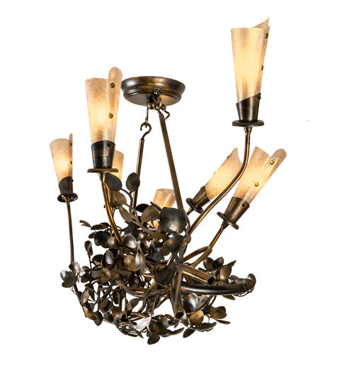 Meyda Tiffany - 243530 - Seven Light Chandelier - Vinca Vine - Burnished Copper
