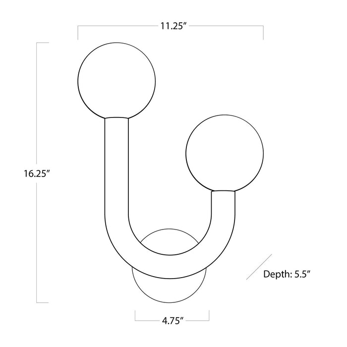 Regina Andrew - 15-1144R-NB - Two Light Wall Sconce - Natural Brass