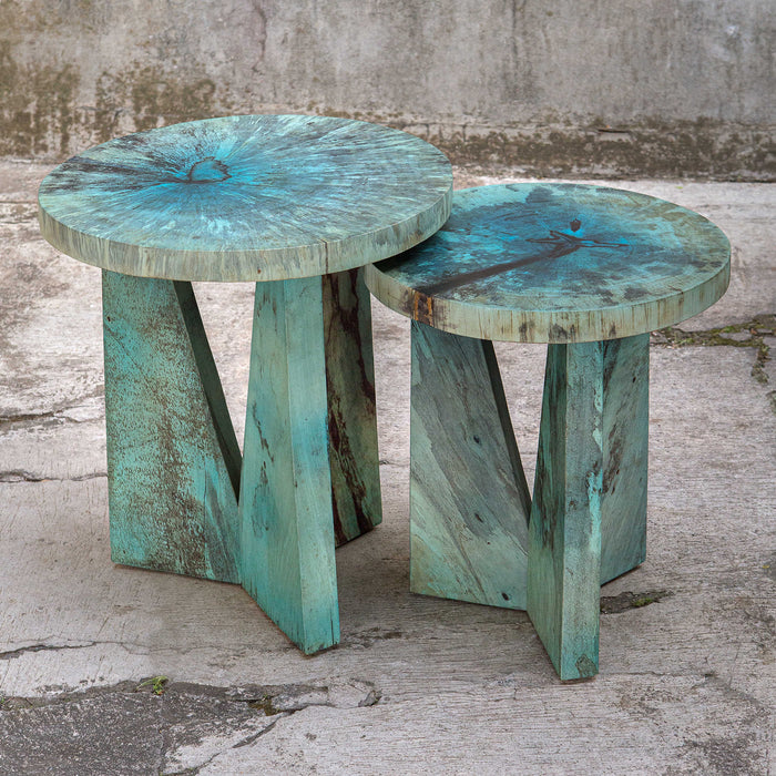 Uttermost - 25497 - Nesting Tables, S/2 - Nadette - Blue-green