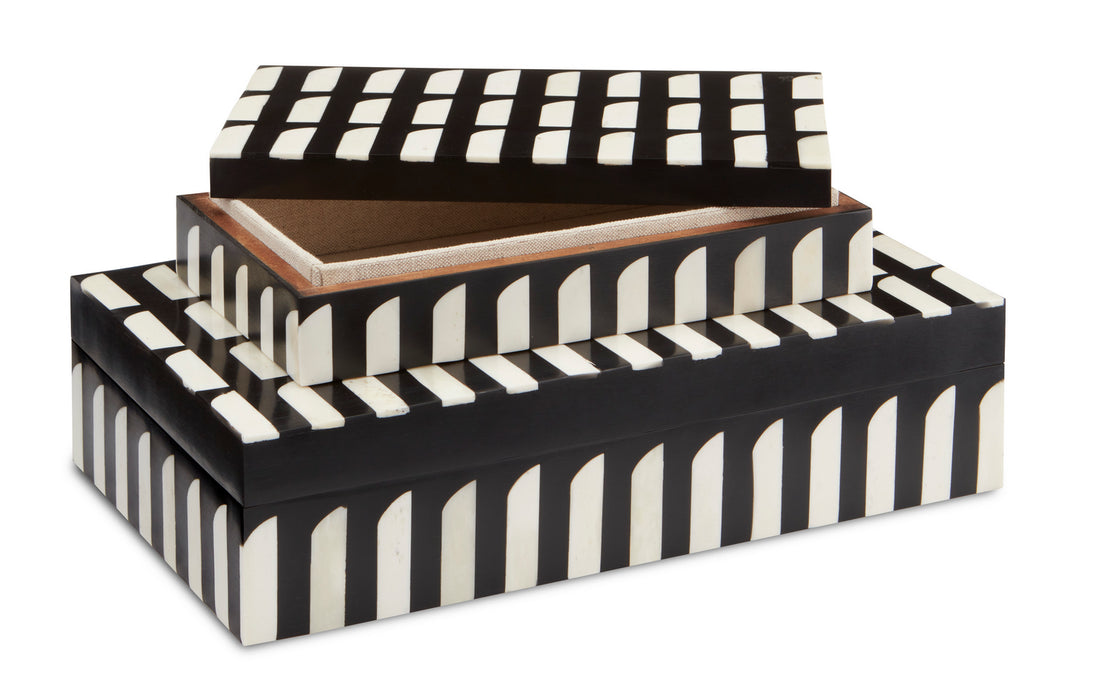 Currey and Company - 1200-0448 - Box Set of 2 - Jamie Beckwith - Black/White/Natural