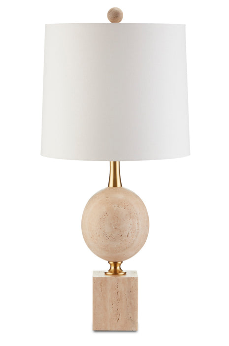 Currey and Company - 6000-0718 - One Light Table Lamp - Adorno - Natural/Beige/Antique Brass