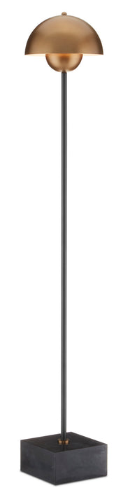 Currey and Company - 8000-0095 - One Light Floor Lamp - La - Brushed Brass/Black