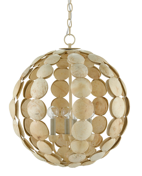 Currey and Company - 9000-0806 - Four Light Chandelier - Tartufo - Coco Cream