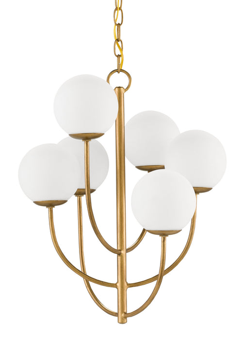 Currey and Company - 9000-0819 - Six Light Chandelier - Sunnylands - Brass