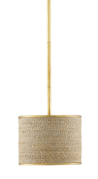 Currey and Company - 9000-0820 - Four Light Chandelier - Tenby - Contemporary Gold Leaf/Abaca Rope