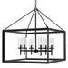 Golden - 2073-6 BLK-CLR - Six Light Chandelier - Matte Black