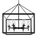 Golden - 2073-6 BLK-CLR - Six Light Chandelier - Matte Black