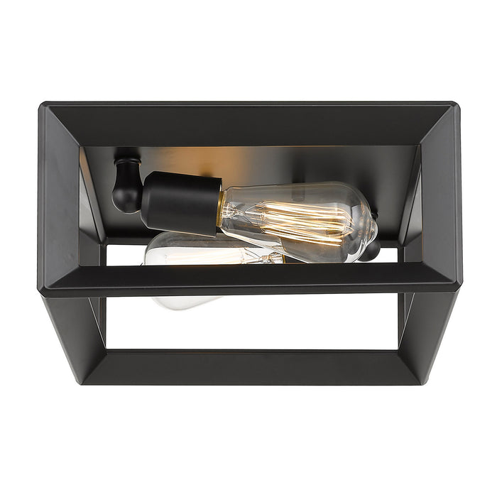 Golden - 2073-FM BLK - Two Light Flush Mount - Matte Black