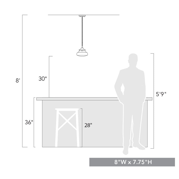 Golden - 3419-S BLK-CLR - One Light Pendant - Matte Black