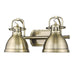 Golden - 3602-BA2 AB-AB - Two Light Bath Vanity - Aged Brass