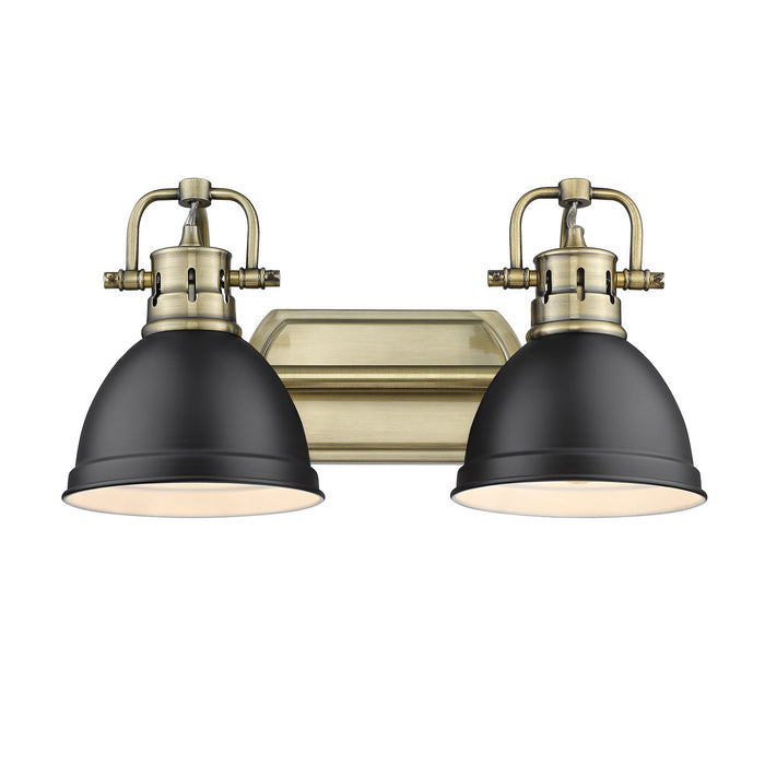 Golden - 3602-BA2 AB-BLK - Two Light Bath Vanity - Aged Brass