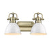 Golden - 3602-BA2 AB-WHT - Two Light Bath Vanity - Aged Brass