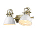 Golden - 3602-BA2 AB-WHT - Two Light Bath Vanity - Aged Brass