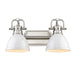Golden - 3602-BA2 PW-WH - Two Light Bath Vanity - Pewter