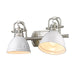 Golden - 3602-BA2 PW-WH - Two Light Bath Vanity - Pewter