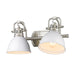 Golden - 3602-BA2 PW-WHT - Two Light Bath Vanity - Pewter