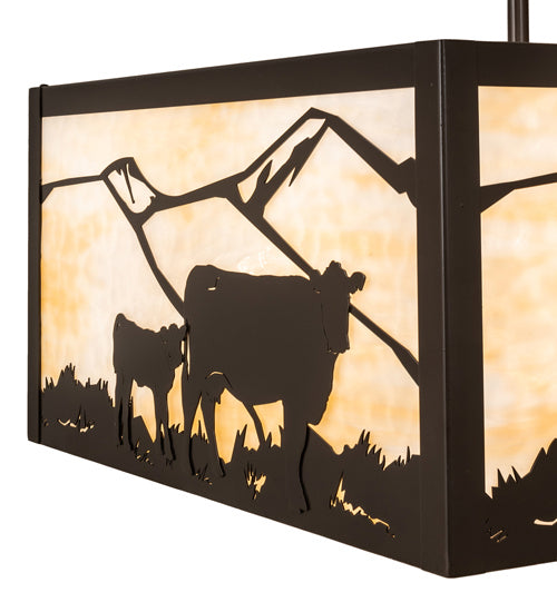 Meyda Tiffany - 241426 - Four Light Flushmount - Calf & Cow