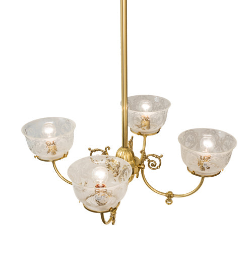 Meyda Tiffany - 241993 - Four Light Chandelier - Revival - Polished Brass
