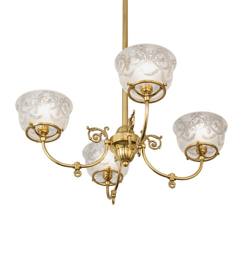 Meyda Tiffany - 241993 - Four Light Chandelier - Revival - Polished Brass