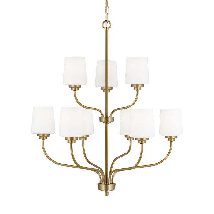 Generation Lighting - 3102809-848 - Nine Light Chandelier - Windom - Satin Brass