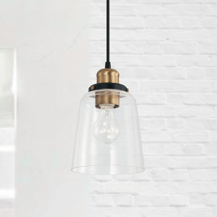 Capital Lighting - 3718AB-135 - One Light Pendant - Independent - Aged Brass and Black