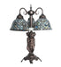 Meyda Tiffany - 245479 - Three Light Table Lamp - Tiffany Fishscale - Mahogany Bronze