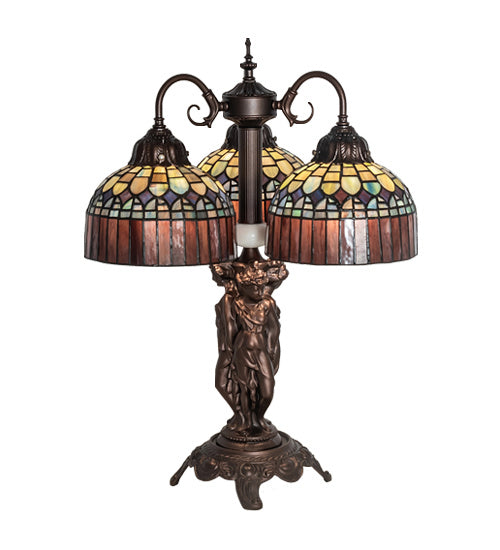 Meyda Tiffany - 245481 - Three Light Table Lamp - Tiffany Candice - Mahogany Bronze