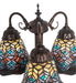 Meyda Tiffany - 245482 - Three Light Table Lamp - Tiffany Peacock Feather - Mahogany Bronze