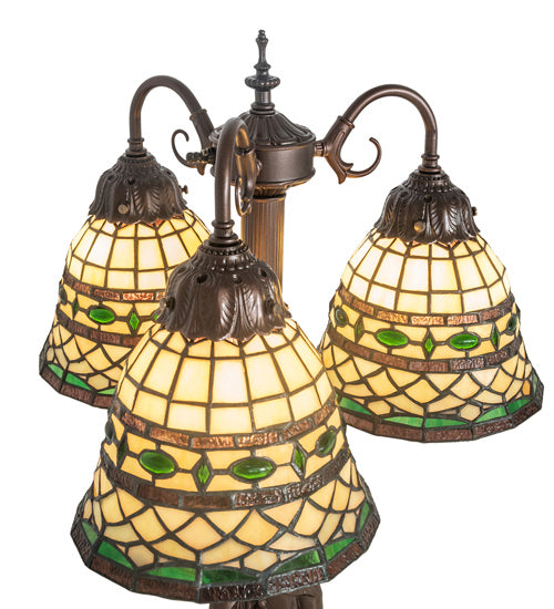 Meyda Tiffany - 245484 - Three Light Table Lamp - Tiffany Roman - Mahogany Bronze