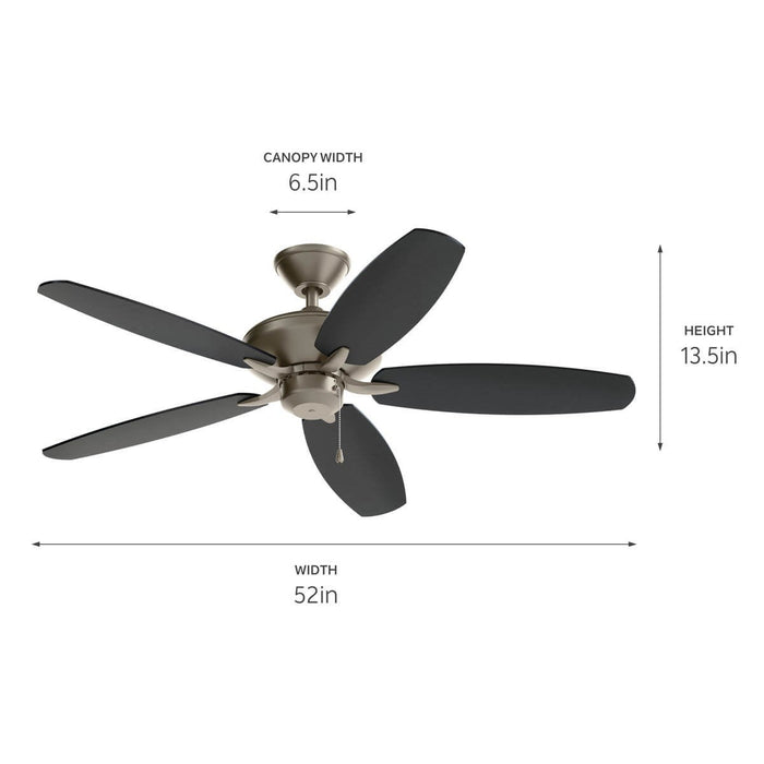 Kichler - 330165NI - 52``Ceiling Fan - Renew Patio - Brushed Nickel