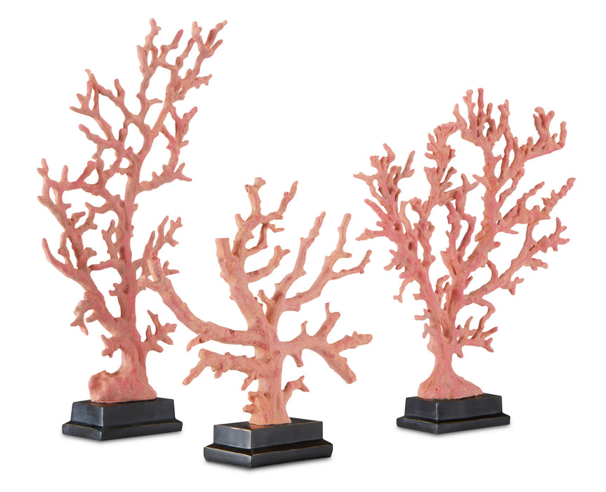 Currey and Company - 1200-0436 - Branches Set of 3 - Antique Red/Pale Pink/Black