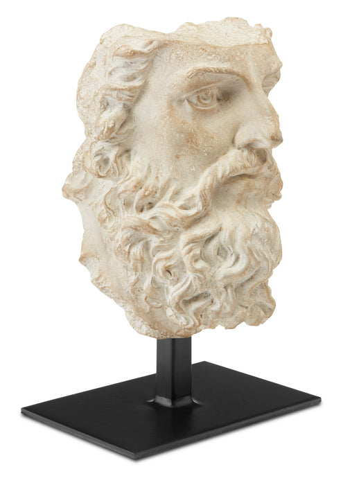 Currey and Company - 1200-0444 - Head of Zeus - Aged Beige/Black