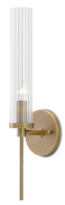 Currey and Company - 5800-0004 - One Light Wall Sconce - Antique Brass/Clear