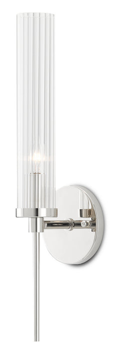 Currey and Company - 5800-0005 - One Light Wall Sconce - Polished Nickel/Clear