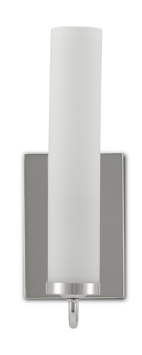 Currey and Company - 5800-0011 - One Light Wall Sconce - Polished Nickel/Opaque Glass