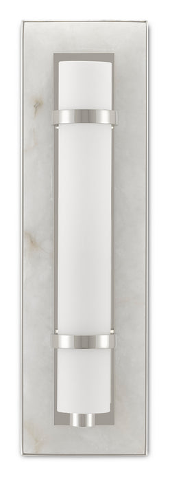 Currey and Company - 5800-0017 - One Light Wall Sconce - Natural Alabaster/Polished Nickel/Opaque/White