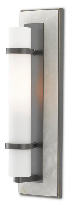 Currey and Company - 5800-0018 - One Light Wall Sconce - Natural Alabaster/Oil Rubbed Bronze/Opaque/White