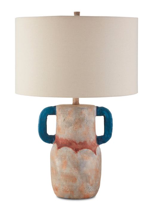 Currey and Company - 6000-0713 - One Light Table Lamp - Sand/Teal/Red