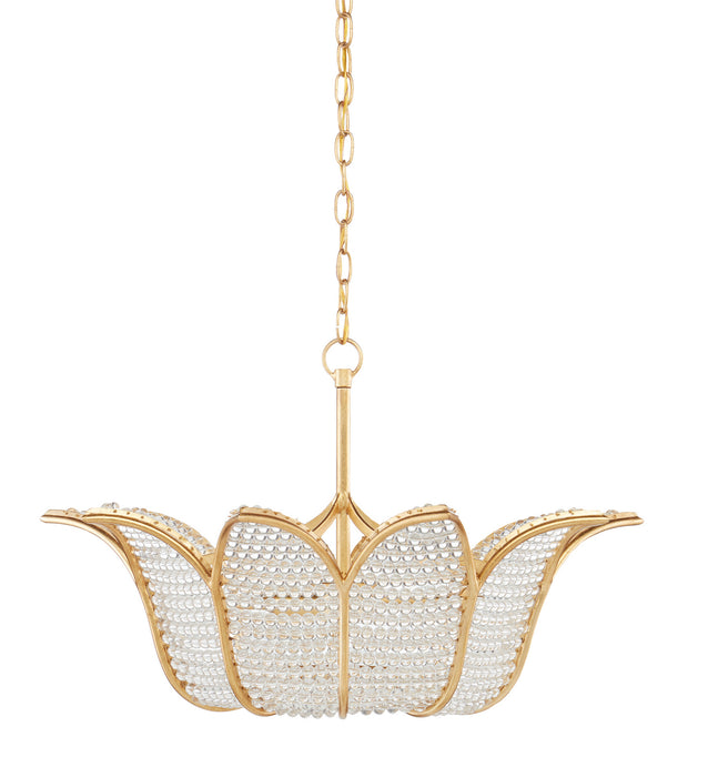 Currey and Company - 9000-0776 - Three Light Chandelier - Bunny Williams - Contemporary Gold Leaf/Clear