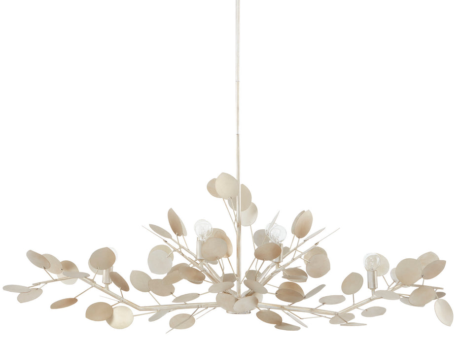 Currey and Company - 9000-0816 - Six Light Chandelier - Contemporary Silver Leaf