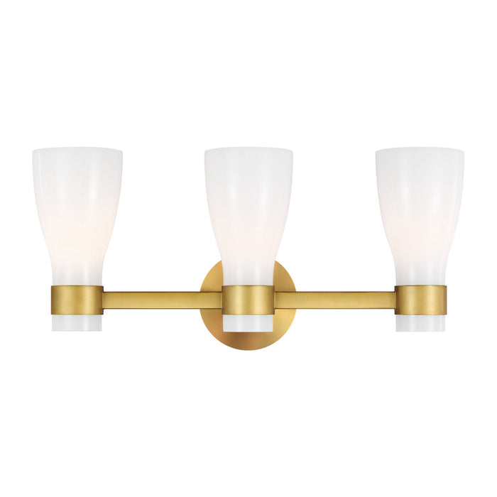 Generation Lighting - AEV1003BBSMG - Three Light Vanity - Moritz - Burnished Brass