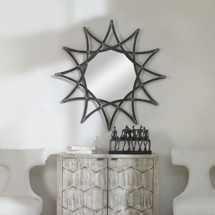Uttermost - 09766 - Mirror - Solaris - Aged Crackled Charcoal
