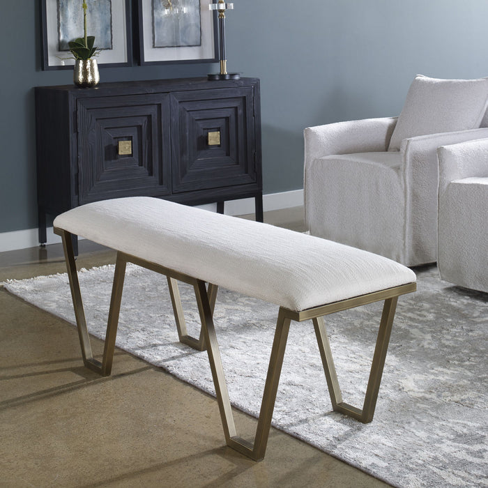 Uttermost - 23676 - Bench - Farrah - Antique Gold Leaf