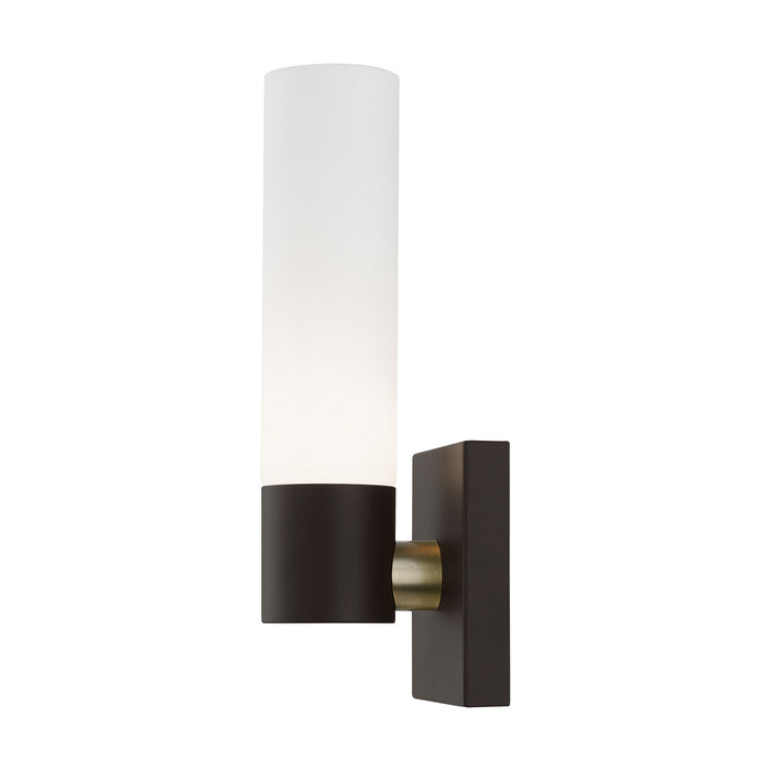 Livex Lighting - 10101-07 - One Light Wall Sconce - Aero - Bronze with Antique Brass