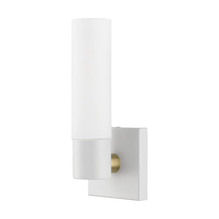 Livex Lighting - 10101-13 - One Light Wall Sconce - Aero - Textured White with Antique Brass