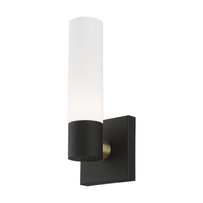 Livex Lighting - 10101-14 - One Light Wall Sconce - Aero - Textured Black with Antique Brass