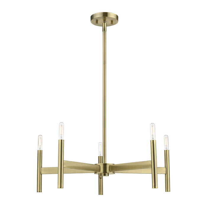 Livex Lighting - 51175-01 - Five Light Chandelier - Copenhagen - Antique Brass